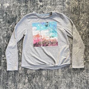 Gray Long Sleeve Shirt with Frozen Graphic